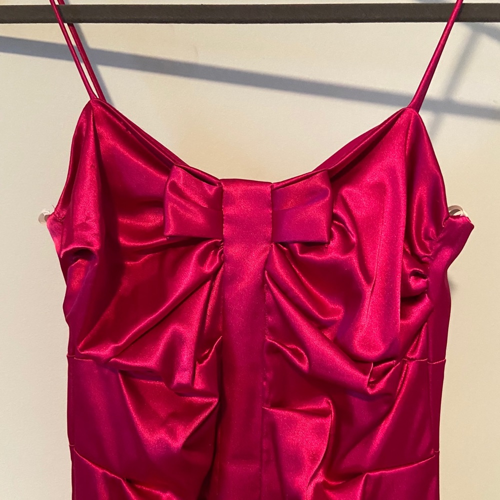 Fuchsia Mini Dress w/ Bow Detail